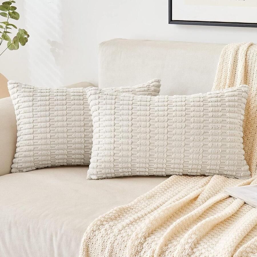 Zacht pluche namaakwollen decoratieve kussenslopen zachte kussenhoes voor bank slaapkamer hoes voor sierkussen grijs 30x50 cm hoes voor sierkussen 30x50