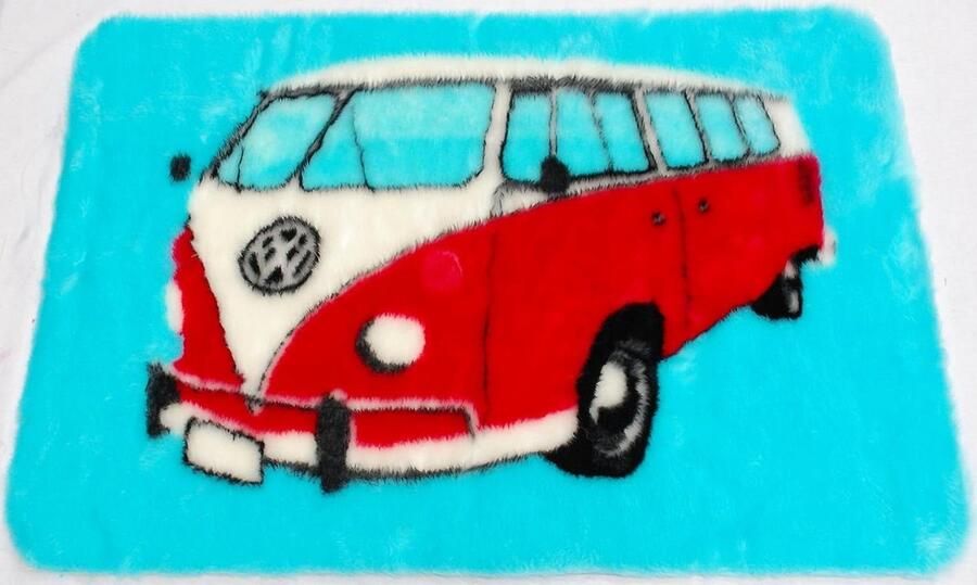 Funky Fun Zacht Faux Fur Stof Tapijt Roze Campervan Tapijt met Dierenprint