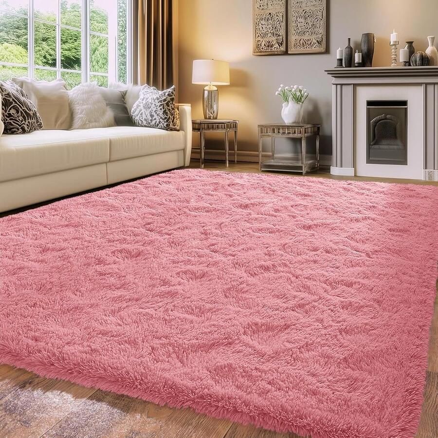 Zacht shaggy tapijt kindveilig en huisdiervriendelijk 1 stuk 120 x 180 cm