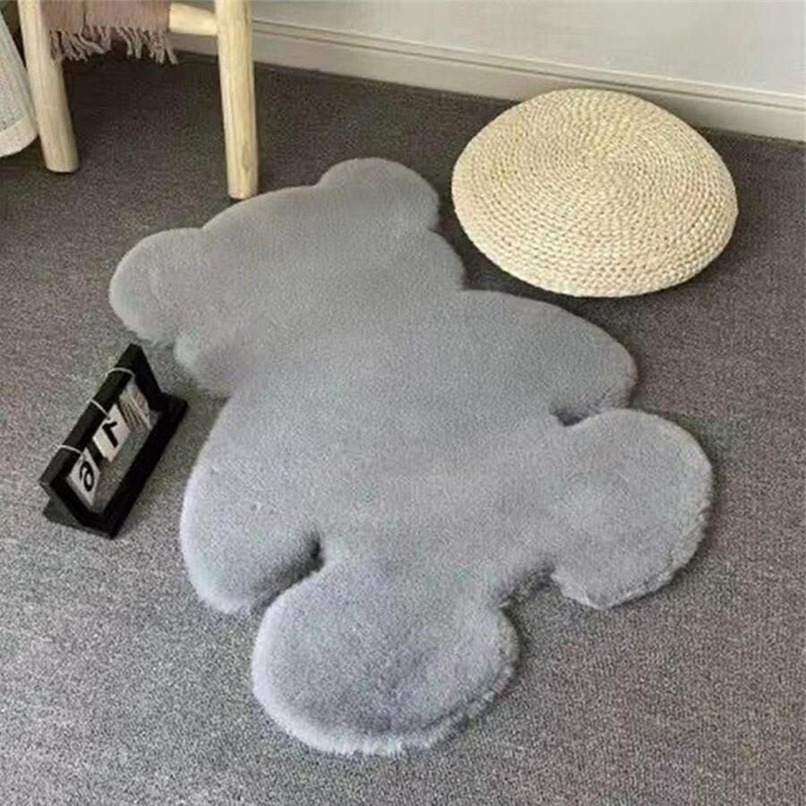 Zacht Shaggy Vloerkleed voor Kinderen Slaapkamer Schattig Zacht Pluizig Fuzzy Shaggy Tapijt Schattige Baby Speelmat Schattige Gezellige voor Kinderen(Grijs) vloerkleed