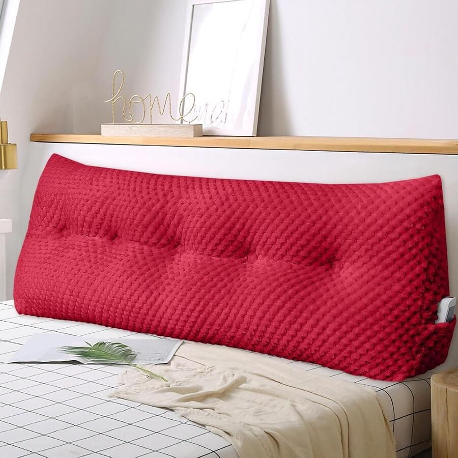 Zacht wigvormig kussen voor bed en bank Comfortabel leeskussen met afneembare hoes