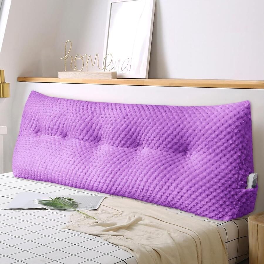 Zacht Wigvormig Leeskussen voor Bed en Bank Comfortabel Rugkussen Met Afneembare Hoes