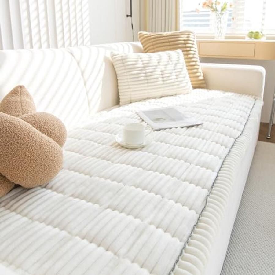 Zachte Corduroy Bankhoezen Dikke Wasbare Meubelbeschermer voor 2- en 3- 4-zits Banken