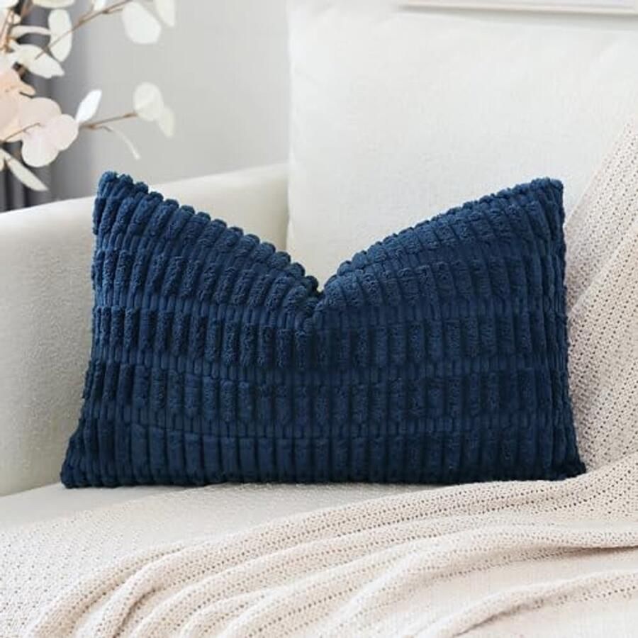 Zachte Corduroy Kussenhoes 40 x 60 cm Boho Gestreept Lendenkussen Decoratieve Kussensloop voor Bank en Slaapkamer