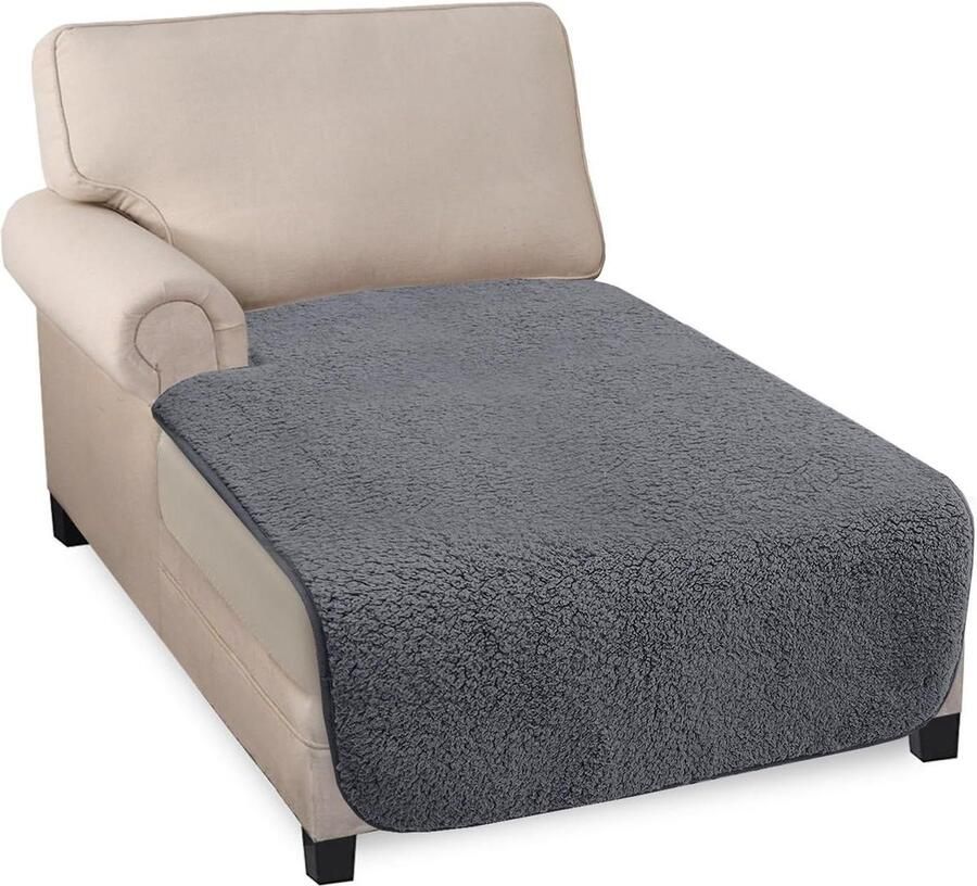 Zachte dikke L-vormige bankhoes antislip chaise lounge-afdekking Grote hoekbankhoes voor huisdieren (chaise grijs) hoekbank overtrek
