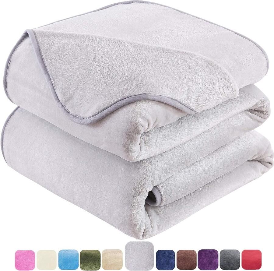 Zachte Dubbelzijdige Fleece Deken 220x240 cm Perfect voor Bed en Bank Warm en Ademend