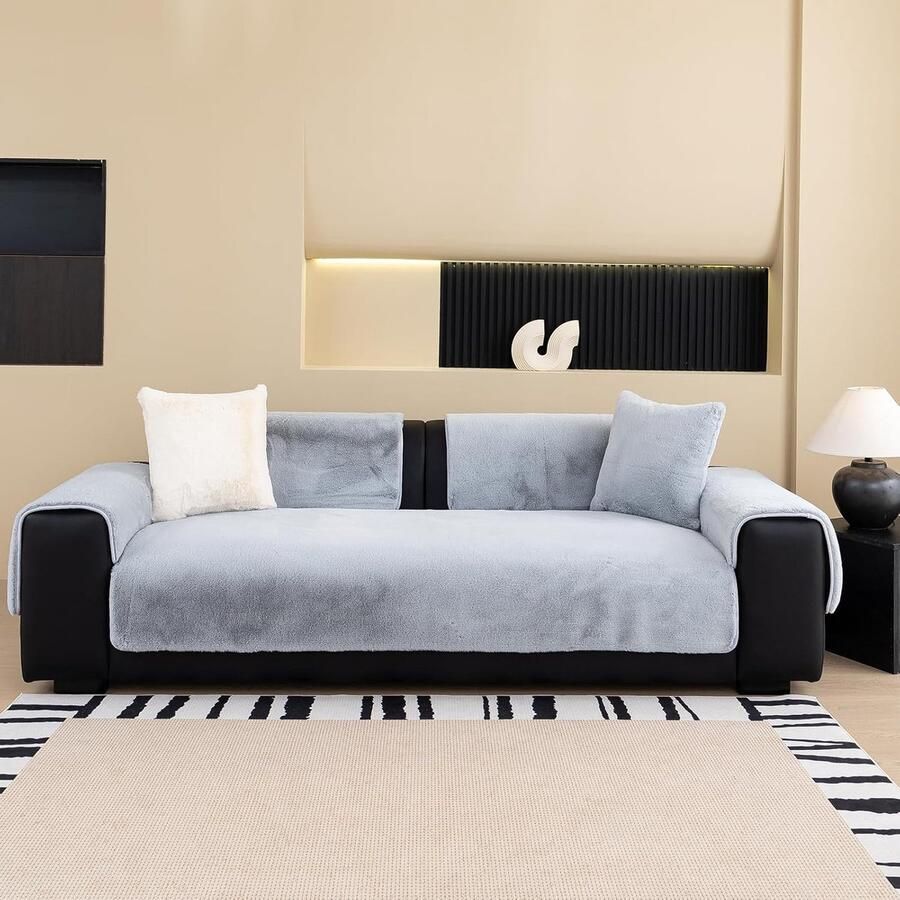 Zachte en ademende pluche bankhoezen voor 2- 3- en 4-zitsbanken Duurzame en machinewasbare meubelbeschermer