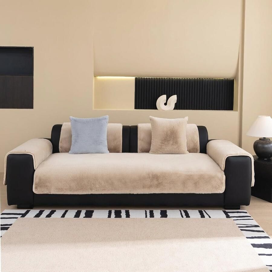 Zachte en duurzame pluche bankhoezen Antislip en ademend Universele 2- 3- en 4-zits opties Machinewasbare meubelbeschermer voor lederen banken