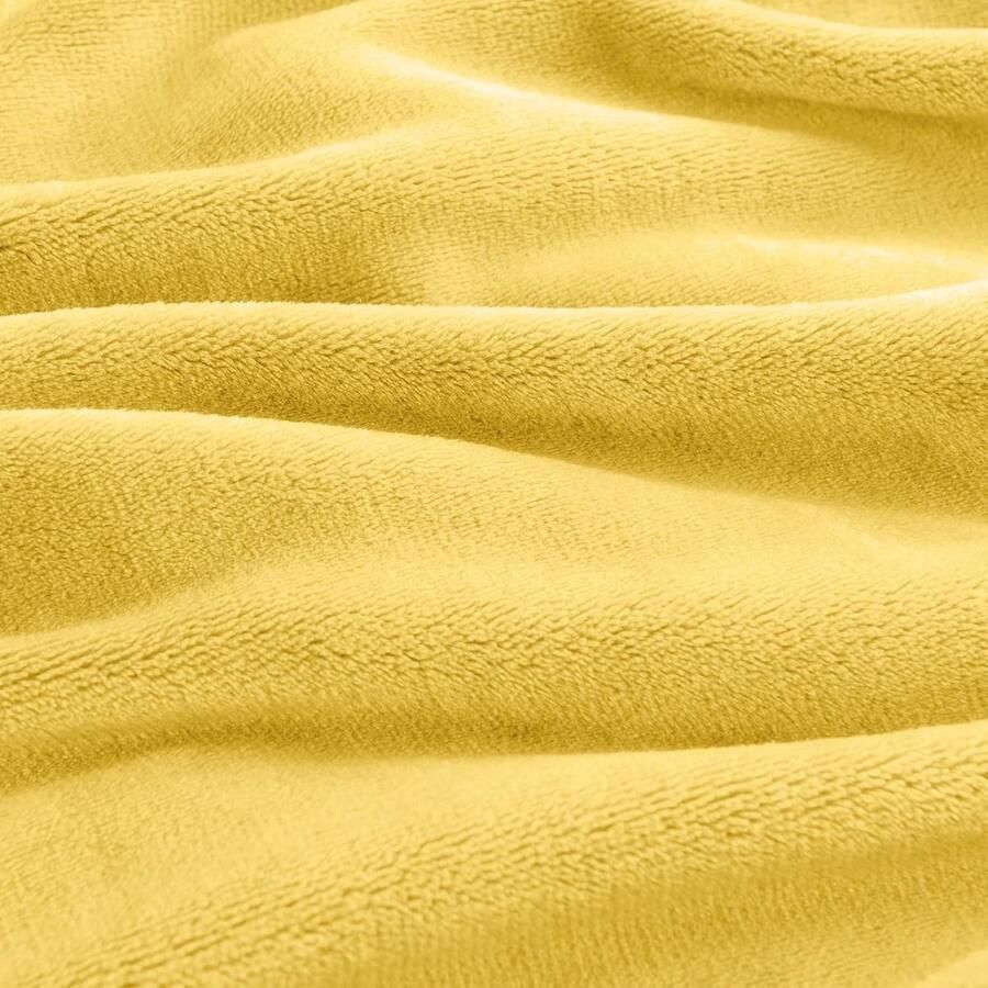 Zachte en Lichte Gele Fleece Deken voor Bank en Bed 130 x 150 cm