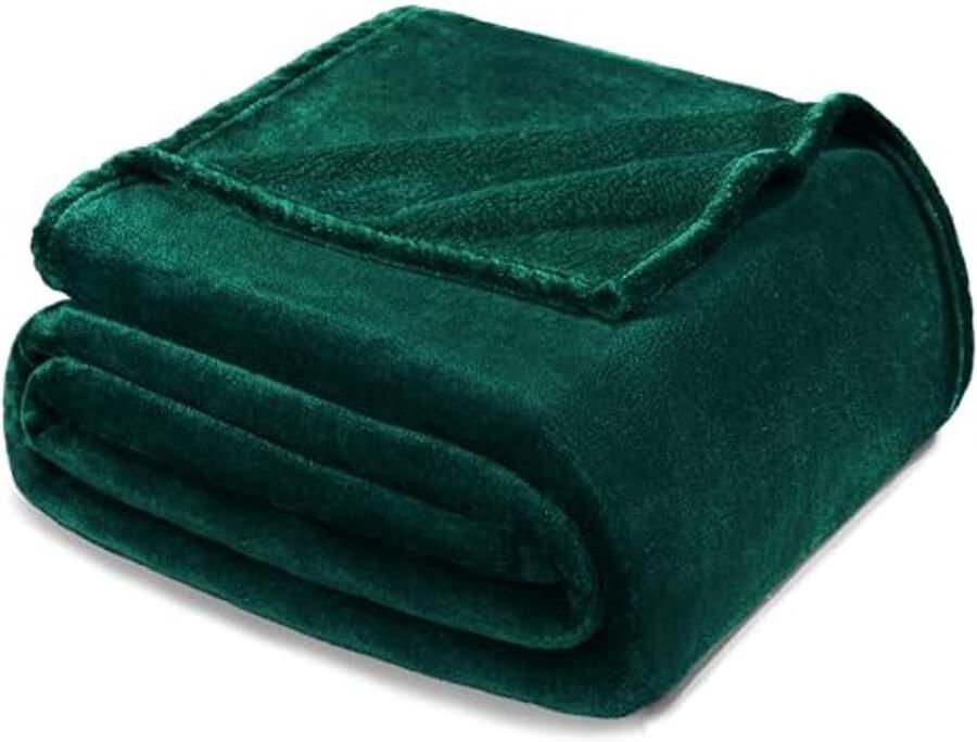 Zachte Flanellen Dekbeddeken Twin Size 150x200cm Groene Fleeceplush Dekens voor Bed Warm en Comfortabel