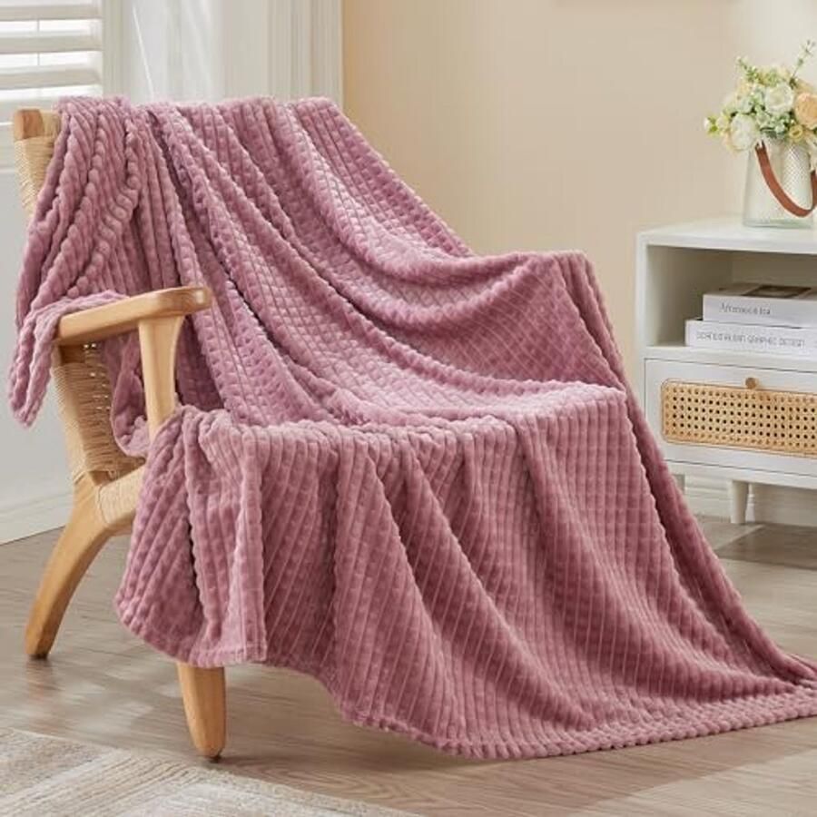Zachte Flanellen Fleece Dekbed Warme en Gezellige 3D Ervaring voor Sofa en Bed Paars 200x230cm