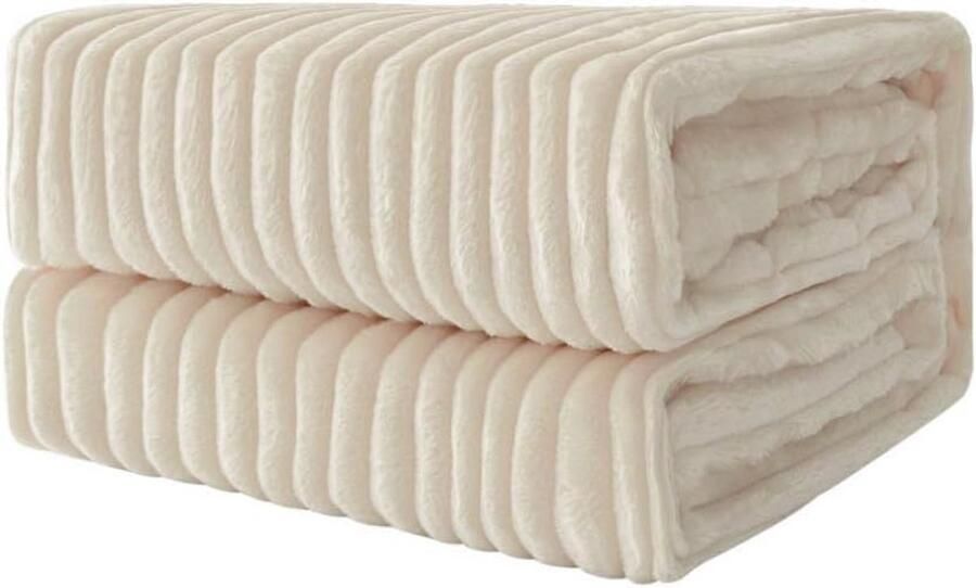 Zachte flanellen fleece plaid comfortabele en warme deken voor bank en bed 125x150 cm