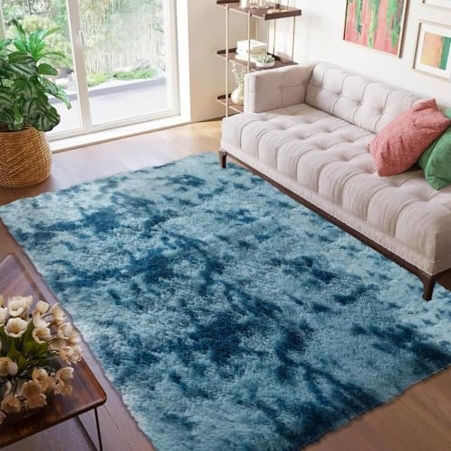 Zachte Fluffy Vloerkleed 400 x 500 cm Rechthoekig Antislip Wasbaar Faux Bont