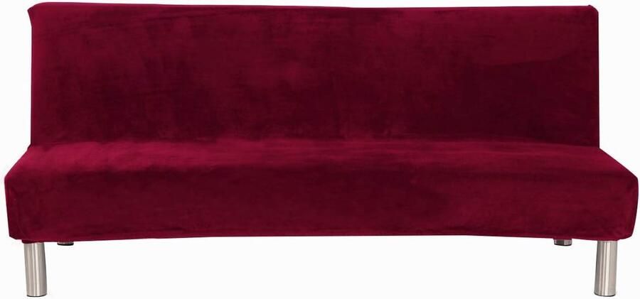 Zachte Fluwelen Bankhoes 3-Zits Rekbare Antislip Stof voor Armloze Slaapbanken