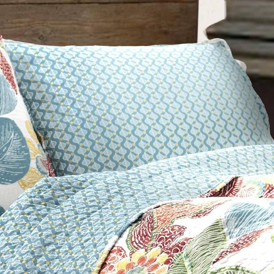 Zachte katoenen quilt lichtgewicht beddengoed set van 3 kleurrijk