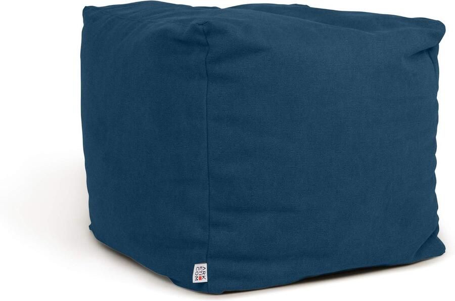 Zachte Kubus Zitzak met Afneembare Overtrek 42 x 42 cm Blauw