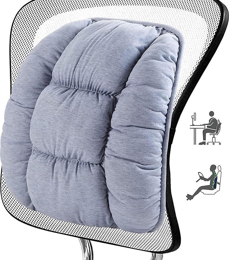 Lendenkussen Zachte lendensteun voor rugpijnverlichting Universeel voor auto bureaustoelen en thuis - Foto 2