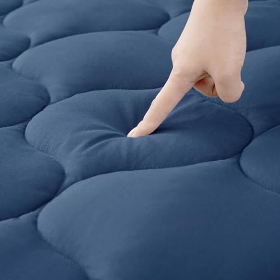 Zachte Matrastopper 180 x 200 cm Machinewasbare Matrasbeschermer met Diepe Zakken