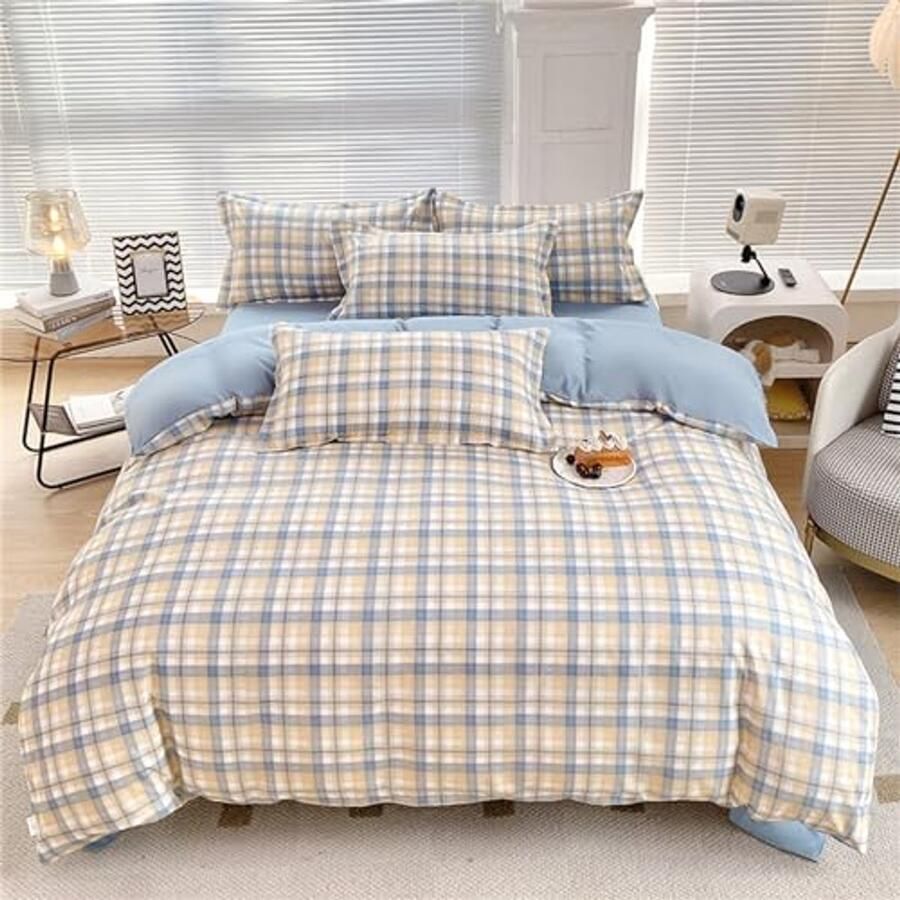 Zachte microvezel dekbedovertrekset 4-delig voor eenpersoons en tweepersoons bedden