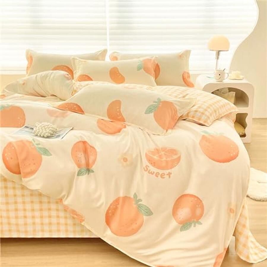 Zachte microvezel dekbedovertrekset van 4 stuks voor eenpersoons- tweepersoons- en kingsize bedden