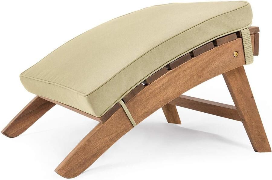 Zachte Ottomaanse Kussen Voetenbank Pad in Warm Beige Premium Comfort voor Woonkamer Fauteuil of Bank Machinewasbaar en Duurzaam Polyester (50 x 50 cm)