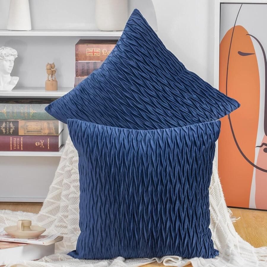 Zachte pluche fluwelen decoratieve luxe stijl kussenhoezen voor bank slaapkamer set van 2