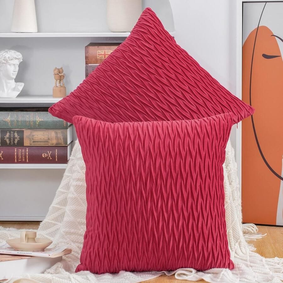 Zachte pluche fluwelen decoratieve luxe stijl kussenhoezen voor bank slaapkamer set van 2