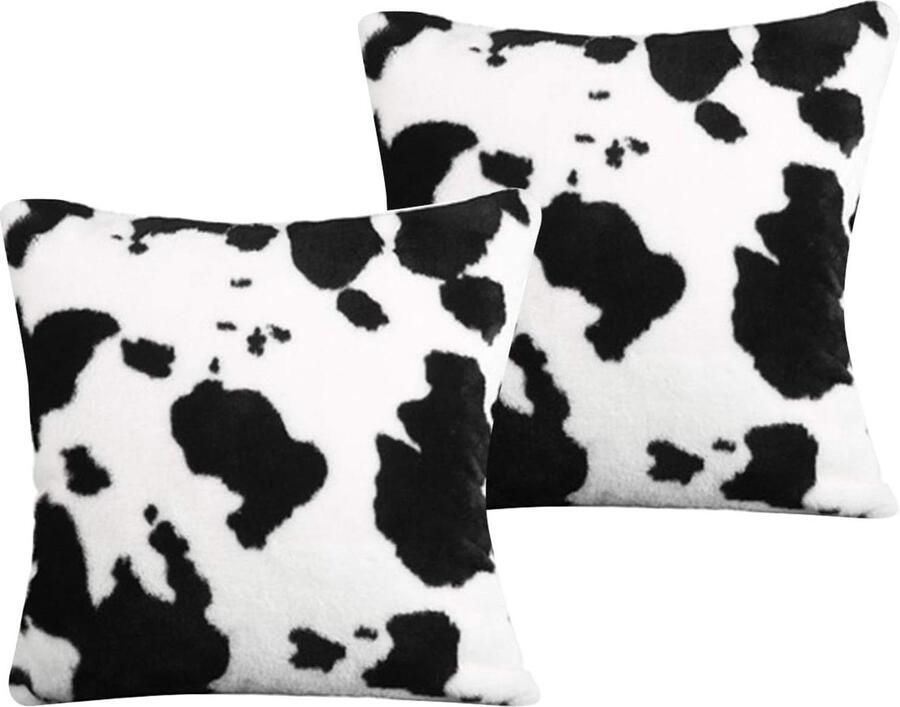 Zachte pluche koe huid patroon kussenhoezen Set van 2 slaapbank auto bank thuis kantoor decor