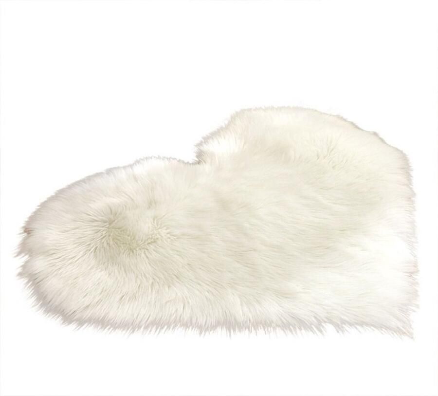 Zachte pluche tapijt lange shag imitatie wollen mat zachte shaggy bontkleed wit
