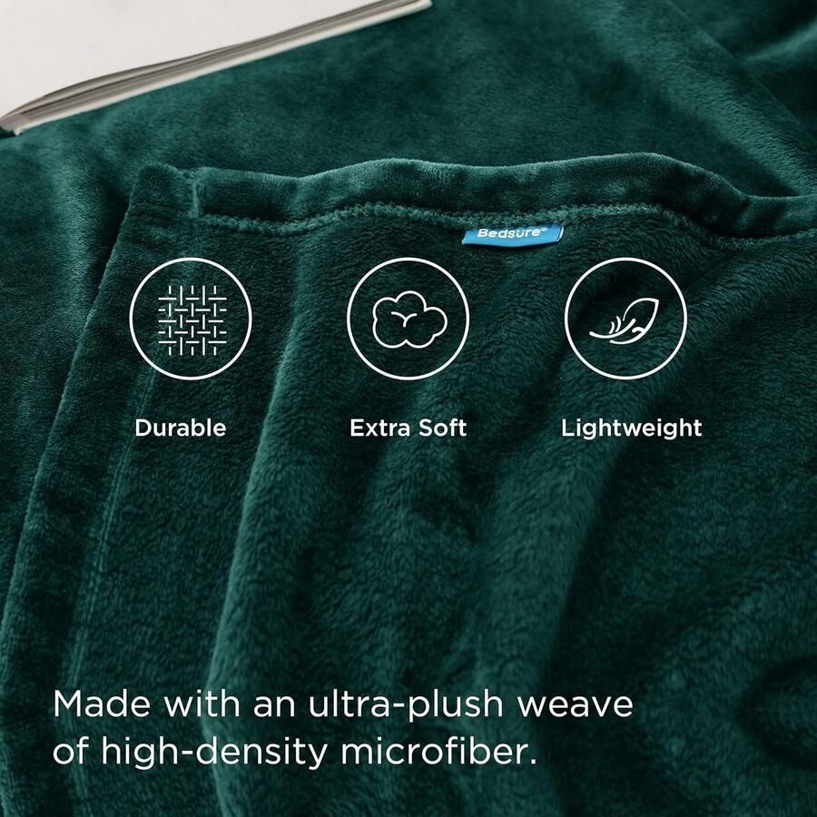 Zachte Pluizige Fleece Deken Warme Winter Zachte Sofa Deken Kleine Deken Bank Deken Knuffelige Deken Kinder Woondekens 130 x 150 cm Sofa Gooi Deken Donkergroen