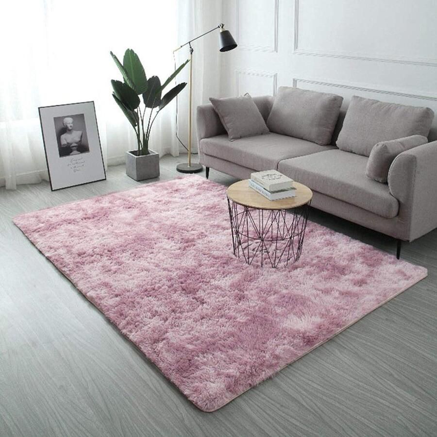 Zachte pluizige tapijten Extra zacht en comfortabel tapijt Antislip indoor pluizig dik tapijt voor woonkamer slaapkamer Roze 80 x 160 cm vloerkleed