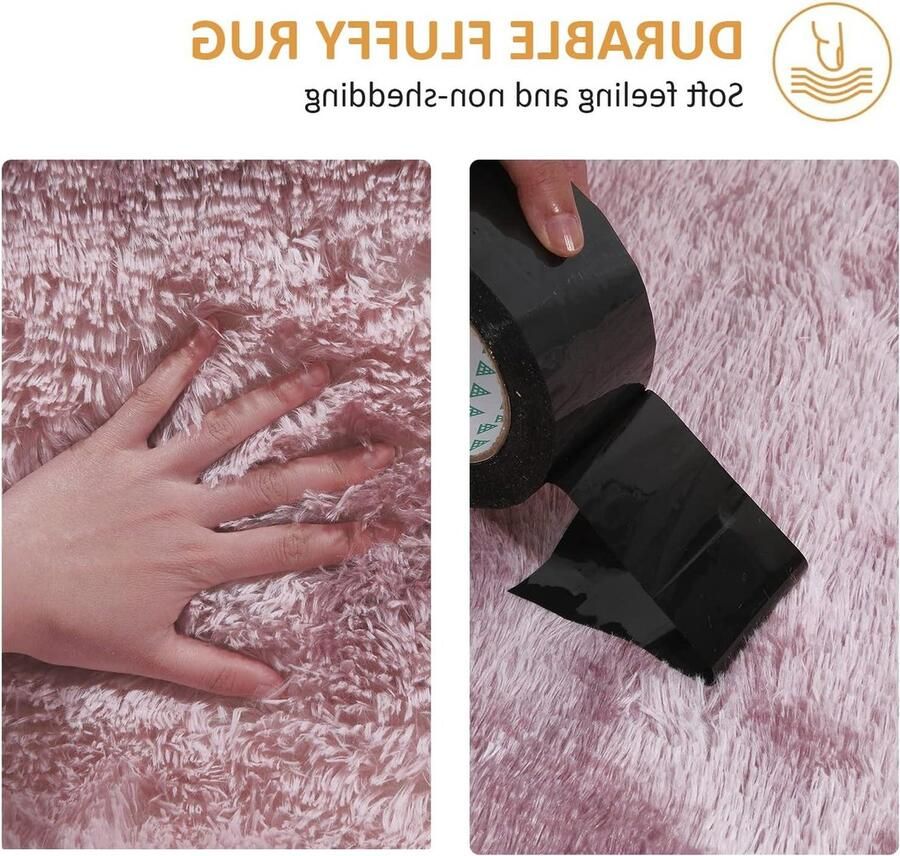 Zachte pluizige tapijten roze 80 x 160 cm vloertapijt extra zacht en comfortabel antislip indoor pluizig dik tapijt woonkamer slaapkamer