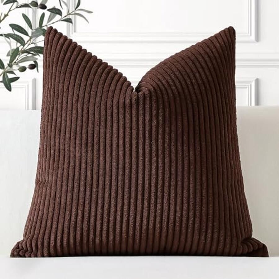 Zachte ribfluwelen kussensloop 60 x 60 cm voor bank en slaapkamer