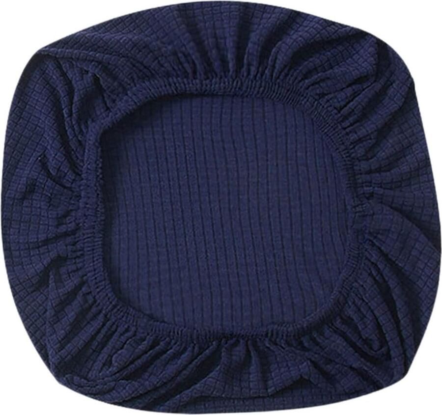 Zachte stoelhoezen stretch jacquard stoelhoes zitkussen antislip spanhoes anti-stof stoel slip-cover voor kantoor restaurant bruiloft keuken decoratie bescherming donkerblauw