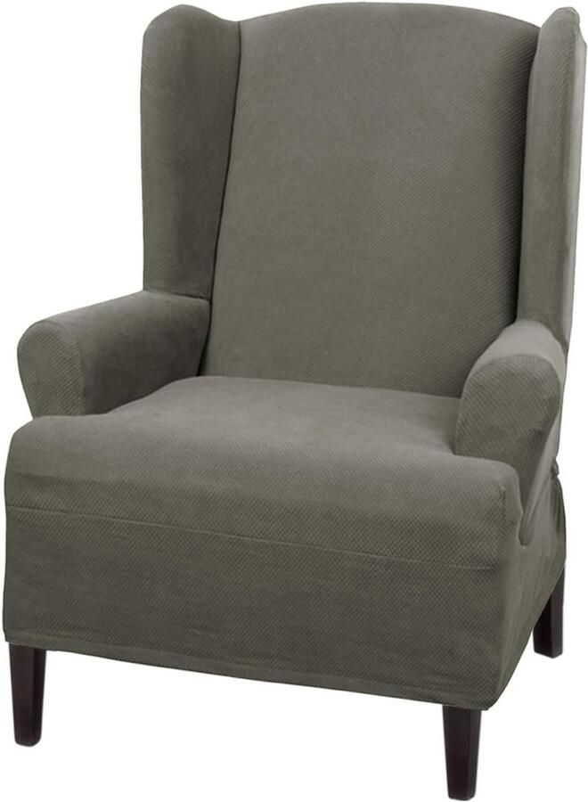 Zachte Stretch Wing Back Arm Meubelhoes voor Stoelen Olijfgroen