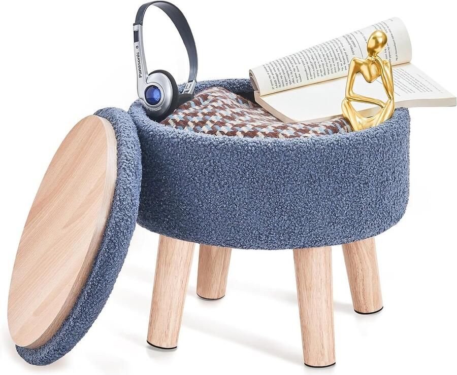 Zachte voetenbank multifunctioneel 1 stuk teddy 32x32x32 cm