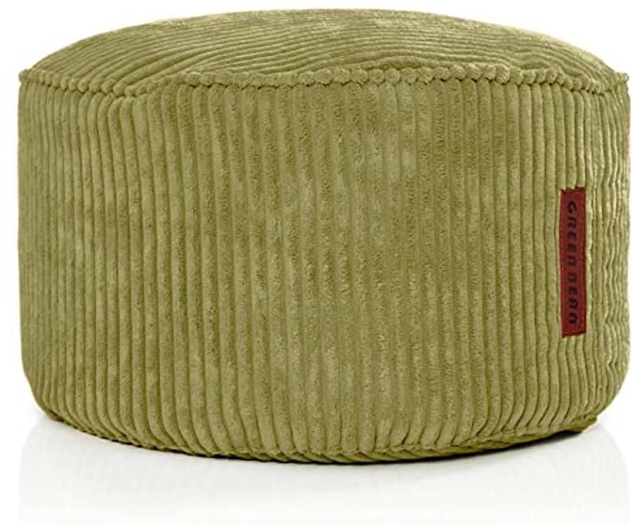 Zachte Wasbare Indoor Poef 25x45cm Vloerkussen en Krukje voor Kinderen en Volwassenen in Groen Corduroy Stof