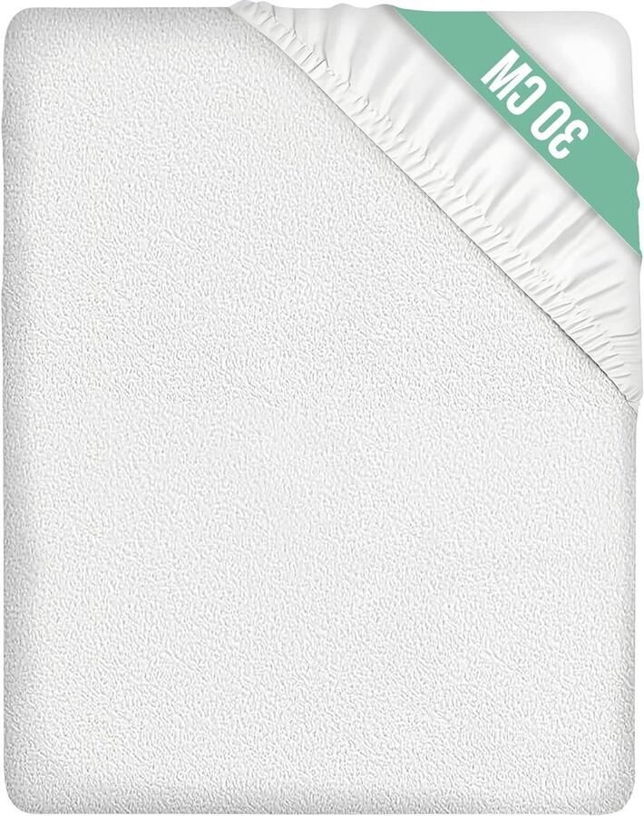 Zachte badstof waterdichte matrasbeschermer mijtdicht 140 x 190 200 cm Geschikt voor bedden van 140 cm breed (alle maten)
