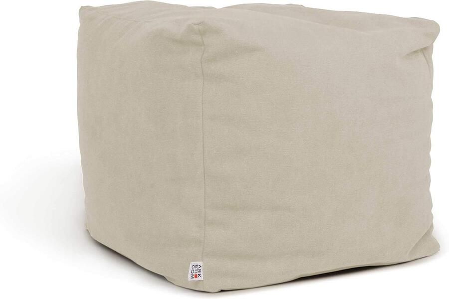 Zachte Zitzak Cube 42x42 cm Ivoorkleurig & Afneembare Bekleding