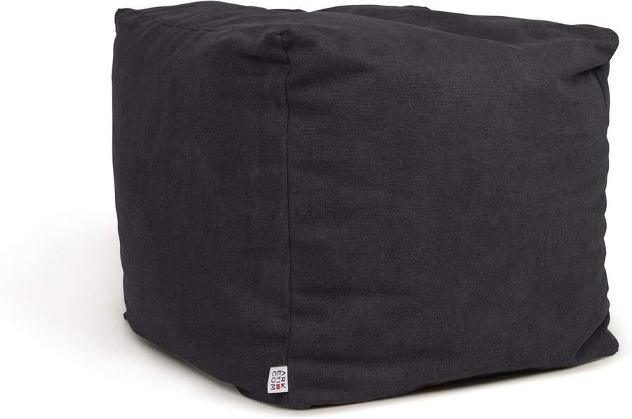 Zachte zitzak kubus 42 x 42 cm Donkergrijs Afneembare hoes