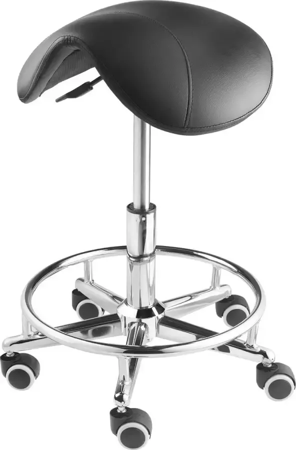 Zadelkruk Met Voetring Tabouret in hoogte verstelbaar Knipkruk 42cm max 63cm Ergonomisch - Foto 2