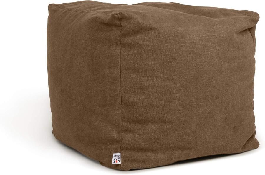 Zandbruine Soft Cube Zitzak Afneembare Beanbag 42x42 cm