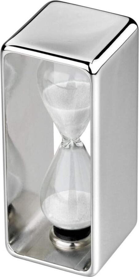 Zandloper 9x4x4 cm 3 minuten zilver plated premium verzilverd elegante etui