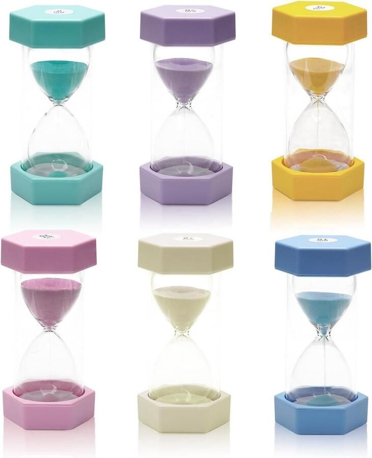 Zandloper timer kleuren tanden digitaal Voor kinderen keuken timer klas spel Thuis kantoor 6 stuks