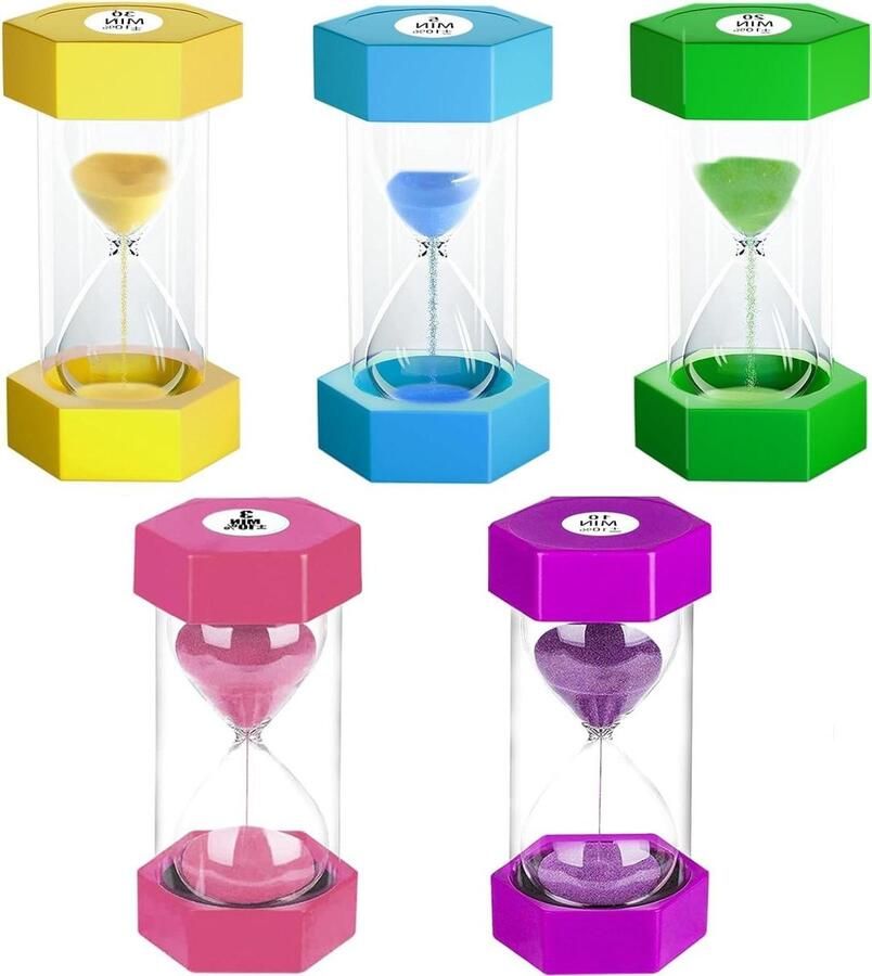 Zandloperset voor kinderen Set van 5 kleurrijke zandlopers 3 5 10 20 30 minuten thuis en kantoor decoratie creatieve geschenken