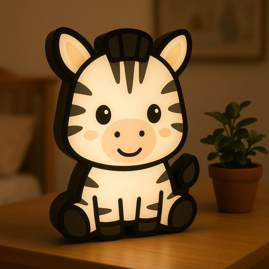 Zebra Nachtlampje – Schattige 3D Cartoon Dierenlamp met USB – Lightbox voor Kinderkamer Baby of Peuter – Origineel Cadeau-idee Leeslampje Kinderen Cadeau Jongen Meisje of Baby Muur Decoratie Kunst Kinderkamer Babykamer Origineel 1