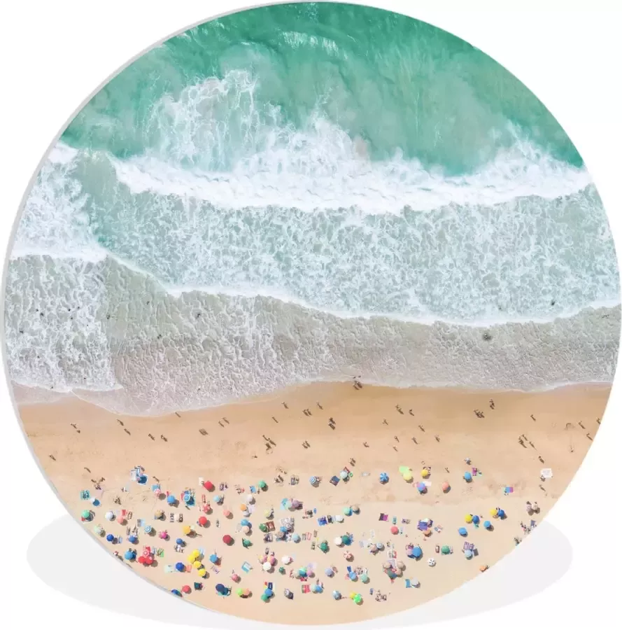 WallCircle Wandcirkel ⌀ 120 Zee Strand Parasols Water Zomer Ronde schilderijen woonkamer Wandbord rond Muurdecoratie cirkel Kamer decoratie binnen Wanddecoratie muurcirkel Woonaccessoires XXL - Foto 3