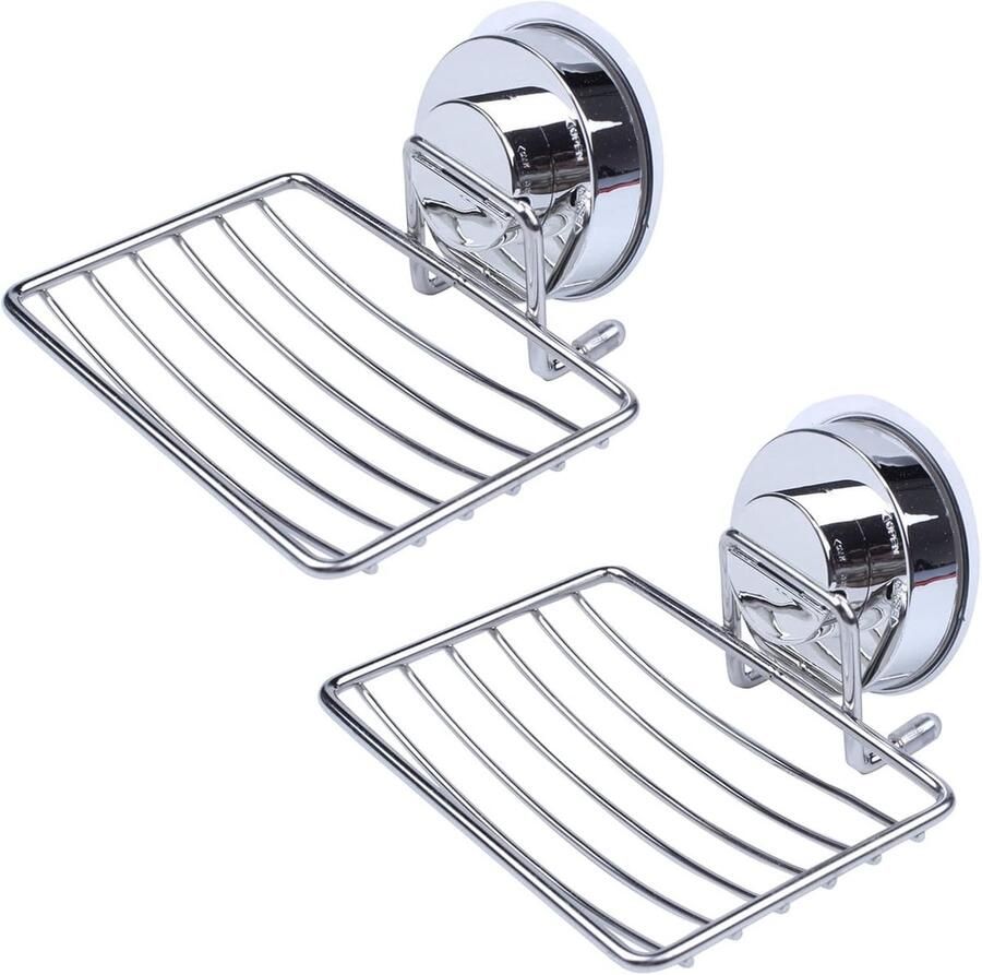 Zeepbakje Zeepdoosje 2 stuks Zeepbakje met Zuignap Zeephouder Zeepdoos Zeepblik RVS Zonder Boren Geschikt Voor op Reis Douche Badkamer Keuken Toilet Zeepbakje Handzeep Badkamer Accessoires Zeephouder Zwart