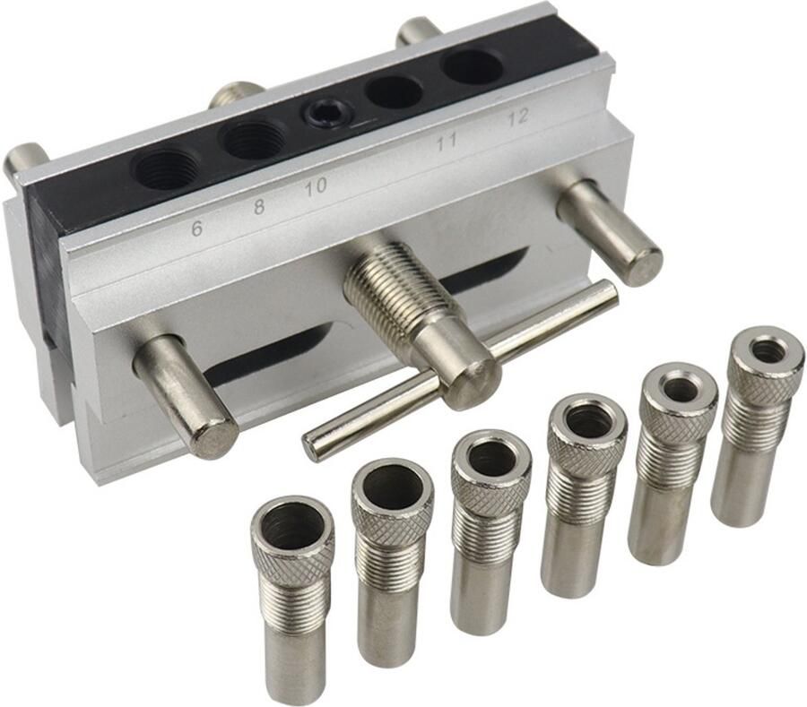 Zelfcentrerende deuvelmalset- metrische maten- boorgeleider voor gaten- positioneringsinstrument voor houtbewerking- voor dik hout 105408
