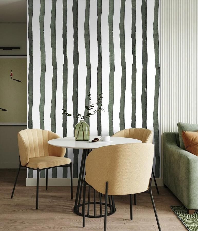 Zelfklevend behang met donkergroene strepen afneembaar 44 5 x 500 cm